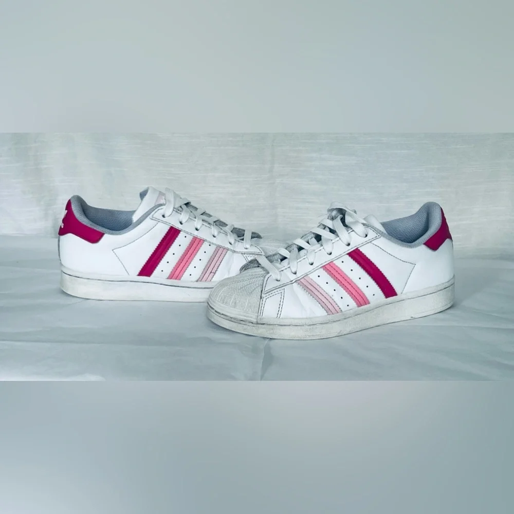 Adidas SuperStar J Kids White Pink Bliss‎ Sport Sneakers with Gradient Color